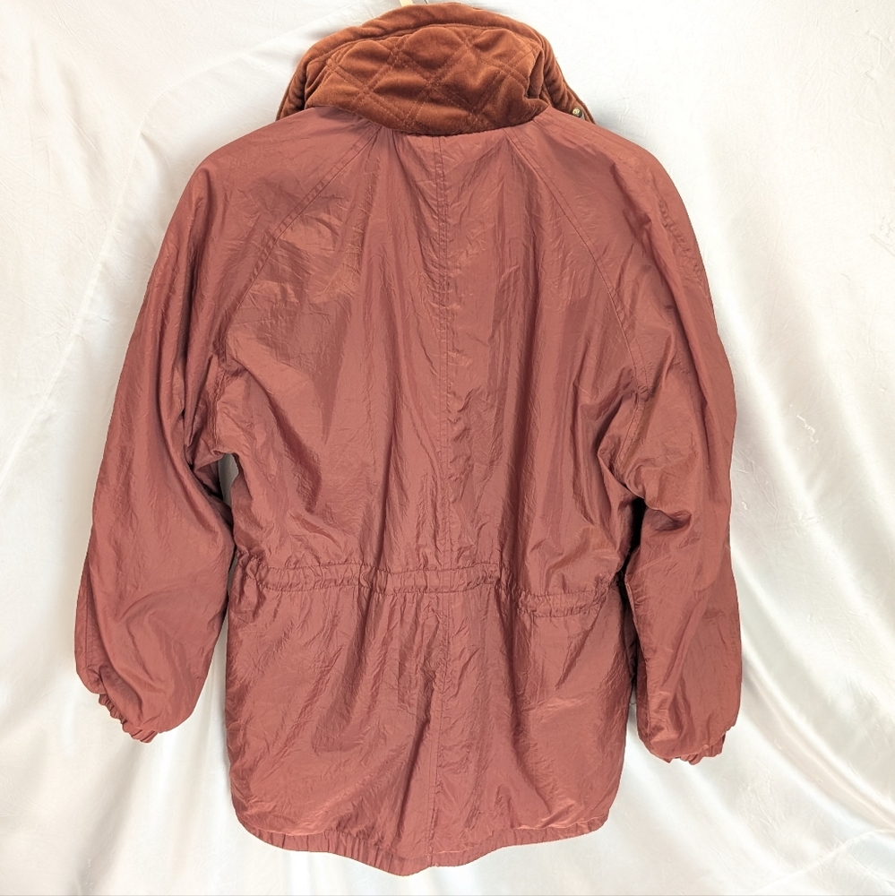 CS Signiature Vintage Burnt Orange Fall Velvet Reversible Jacket Windbreaker M - Picture 3 of 9